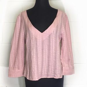 Lulu’s NWT Astoria Dusty Rose Pink 3/4 Sleeve V Neck Top